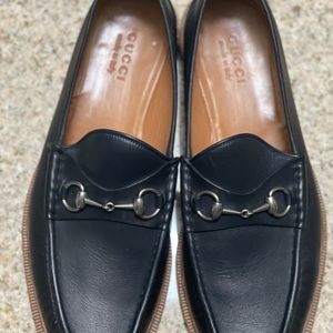 Gucci Men's Blue Leather Horsebit Loafer Moccasin